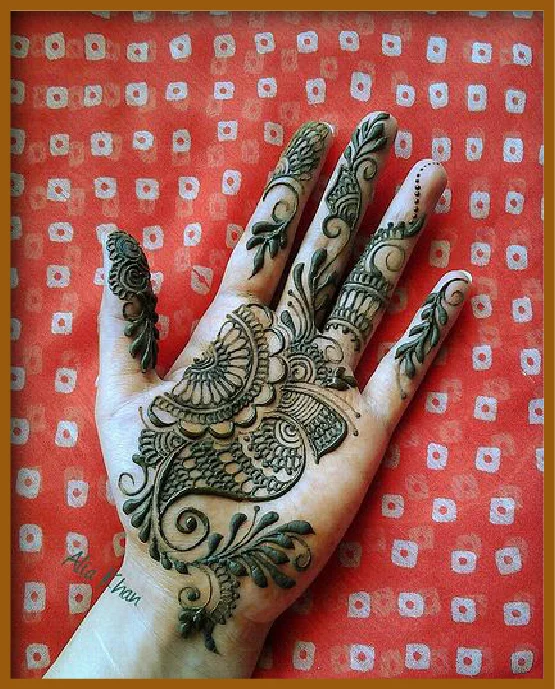 Single Line Floral Modern Front Hand Mehndi Design